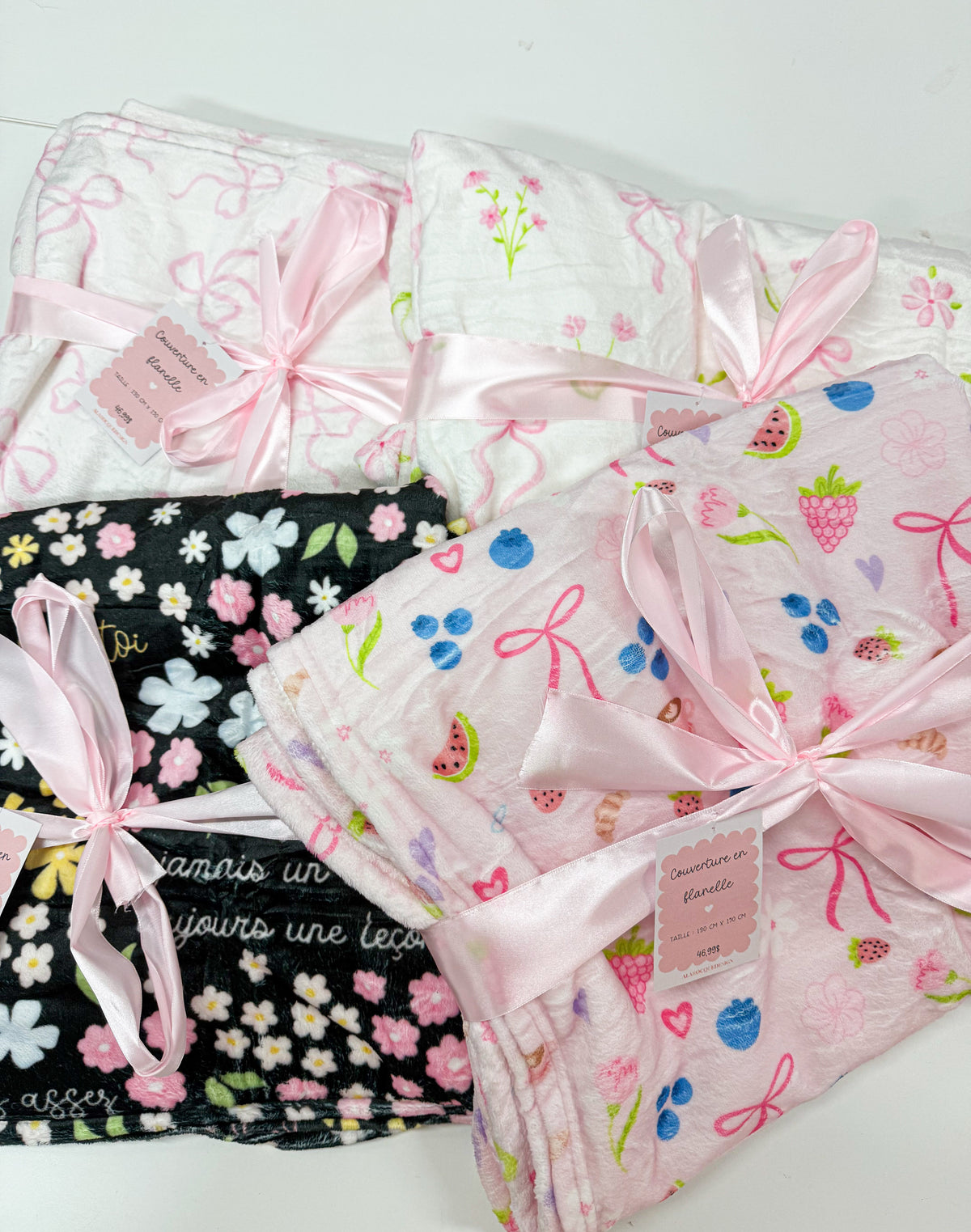 Couverture en flanelle | Affirmations positives florales