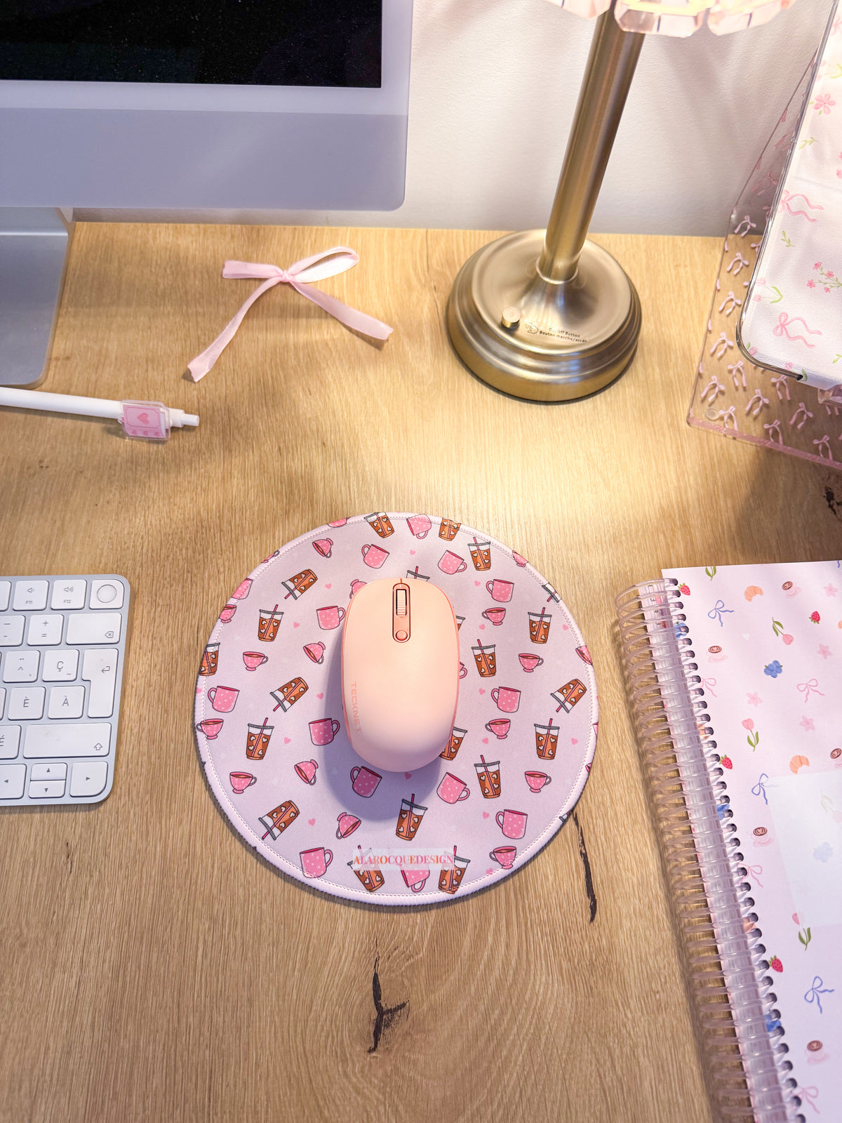 Tapis de souris | Cafés et coquette | Rose