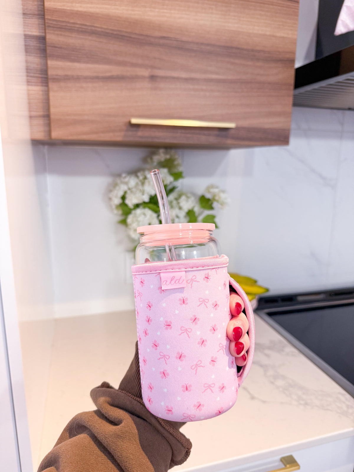 Manchon pour verre 16 oz, Venti | Papillons, boucles et cœurs