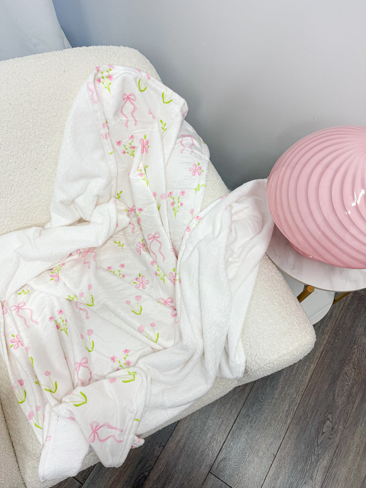 Couverture en flanelle | Bouquets de fleurs et boucles