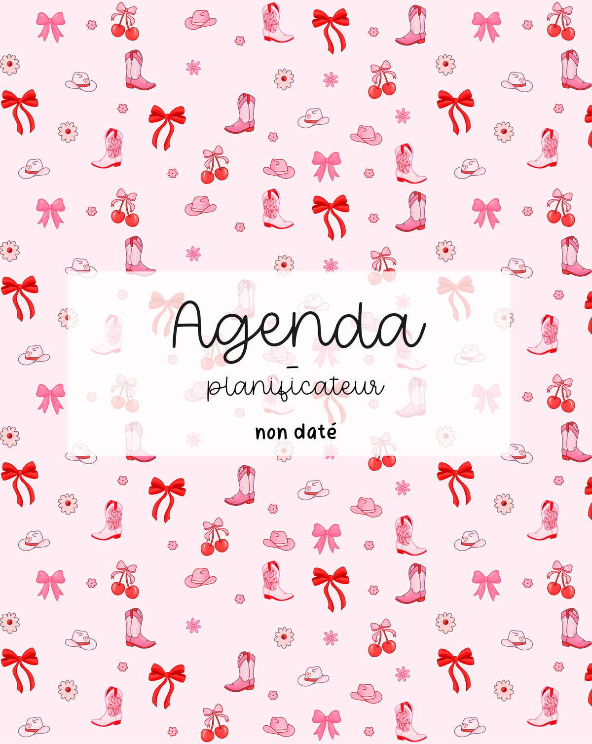 Agenda planificateur | Non-daté | Cowgirl et cerises