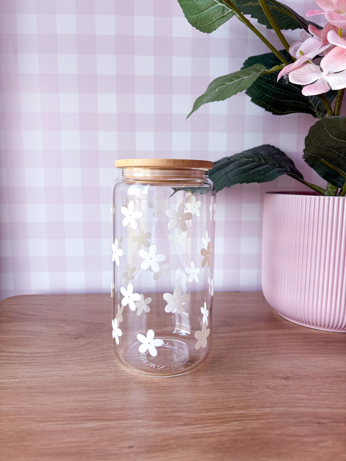 Dernière chance | Verre 16 oz | Fleurs blanches