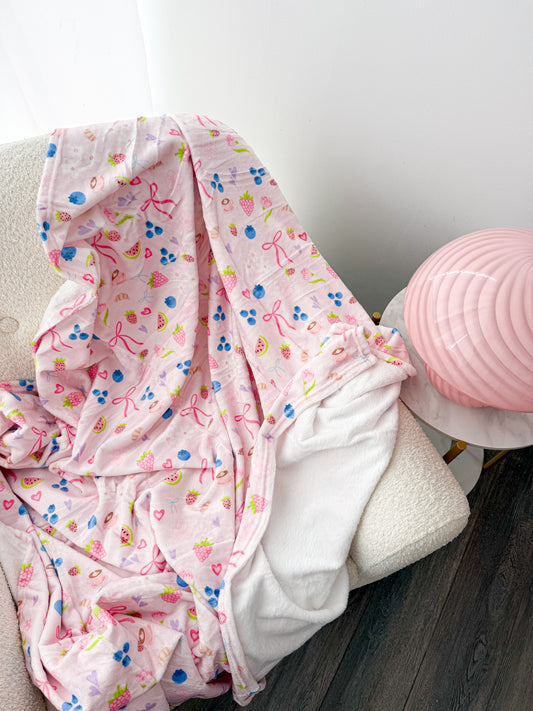 Couverture en flanelle | Fruits et coquette