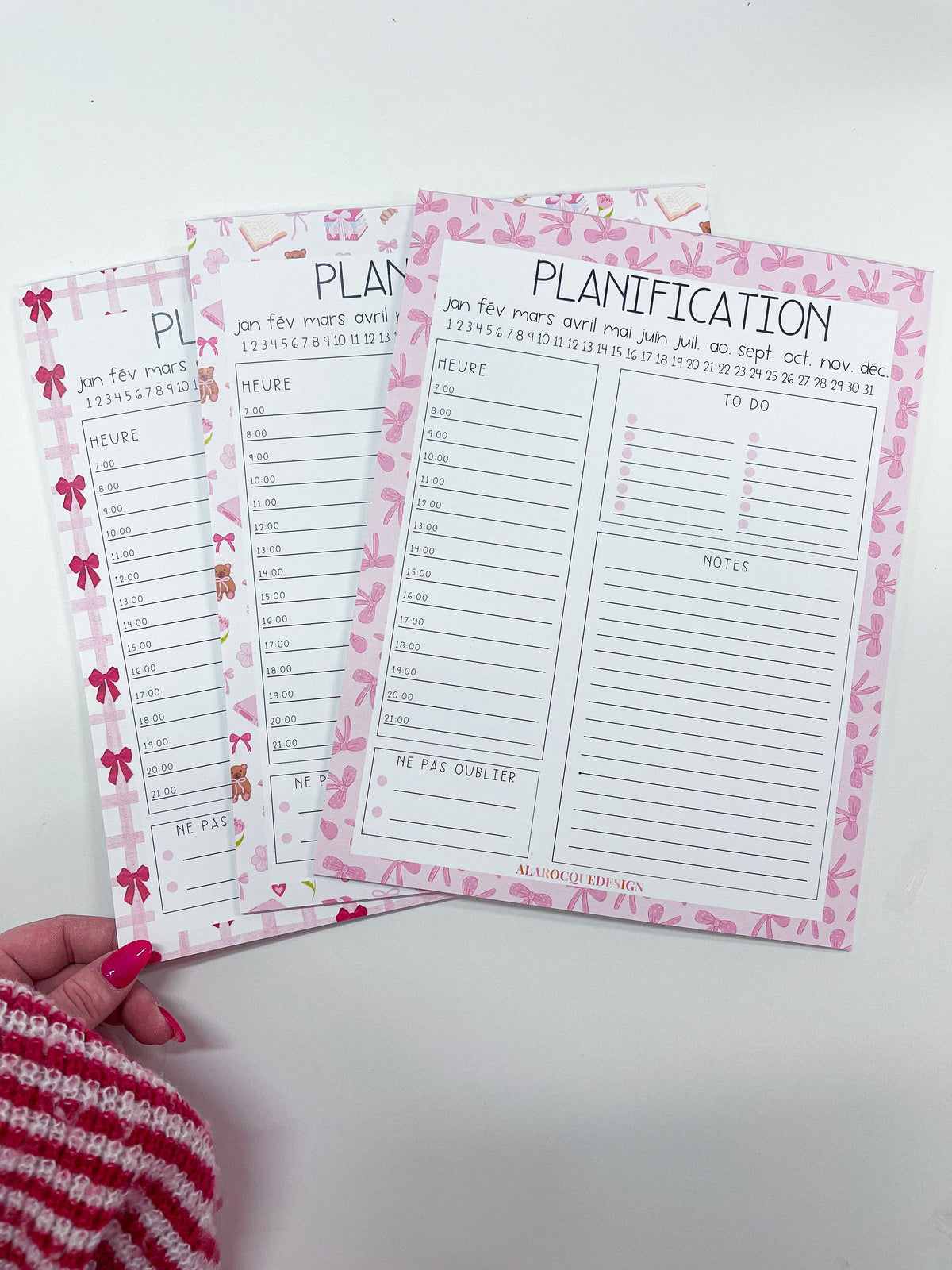 Planificateur journalier | Boucles rouges