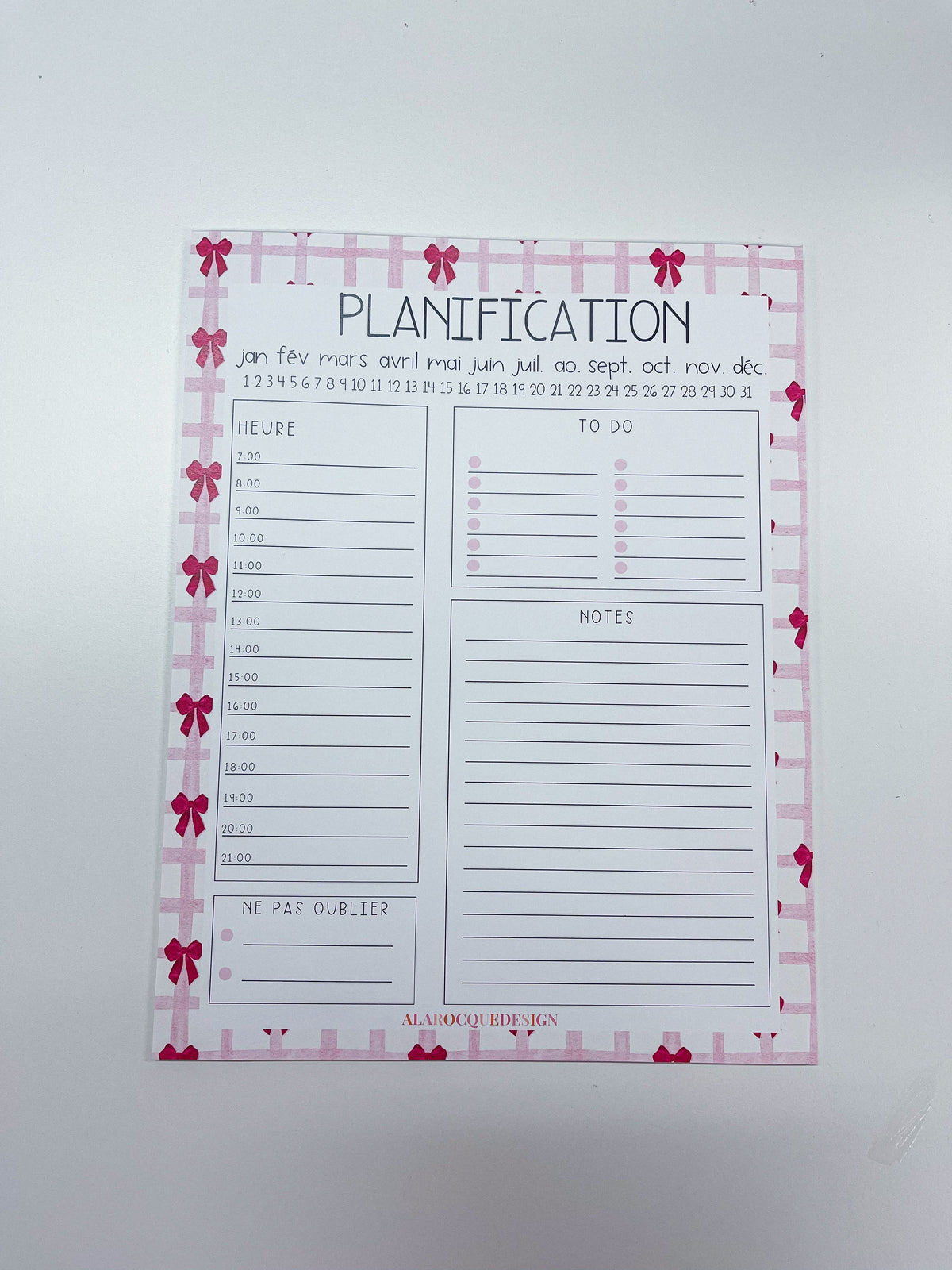 Planificateur journalier | Boucles rouges