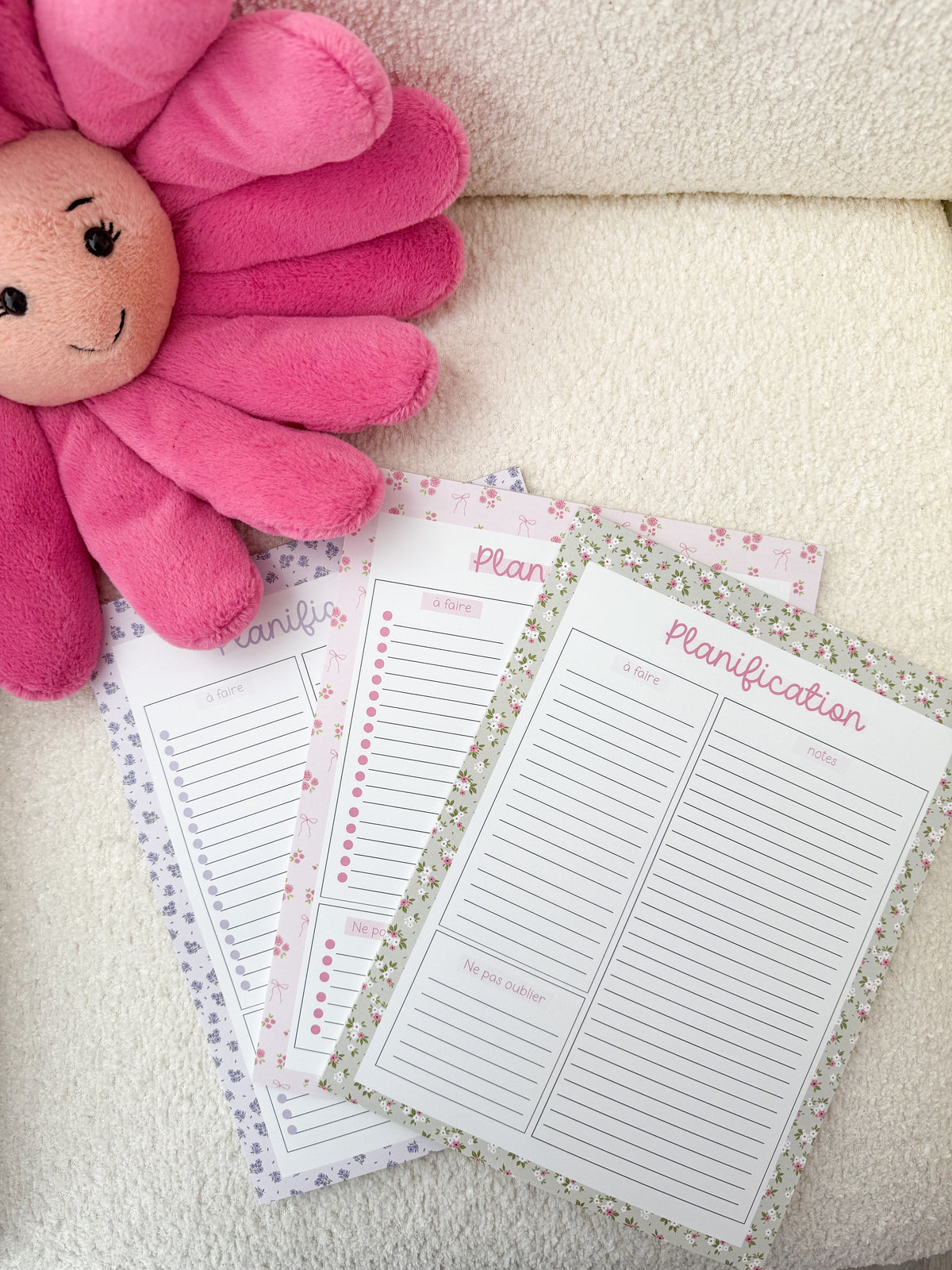 Planificateur | Sauge et fleurs fuchsia