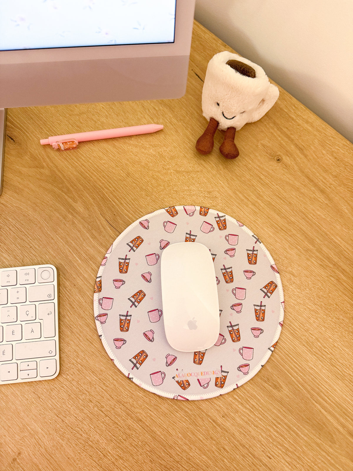 Tapis de souris | Café et coquette | Pâle