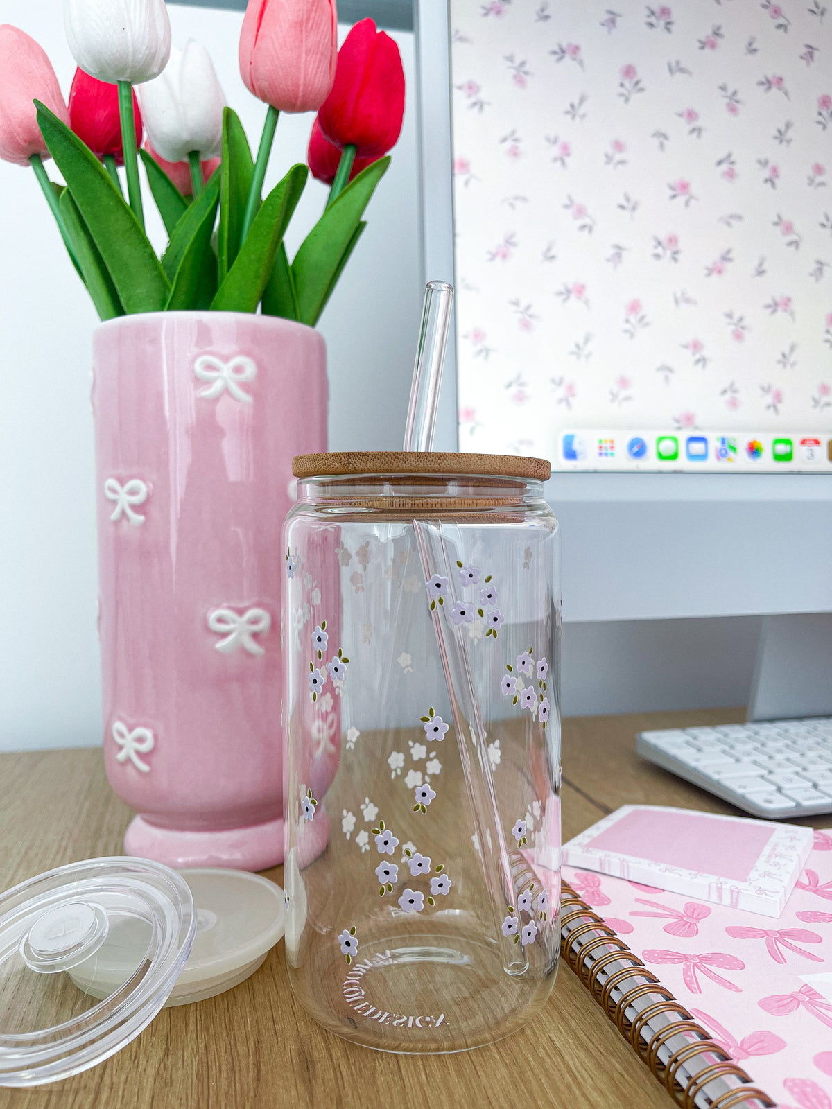 Dernière chance | Verre 16 oz | Minis fleurs lilas