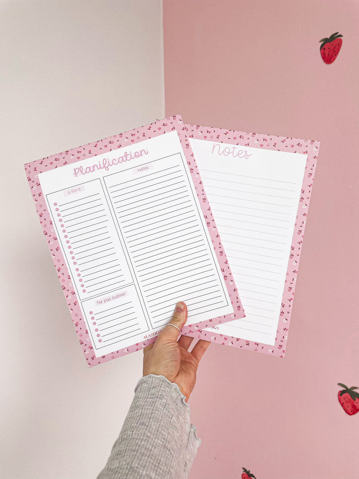 Planificateur | Minis fleurs roses et brunes