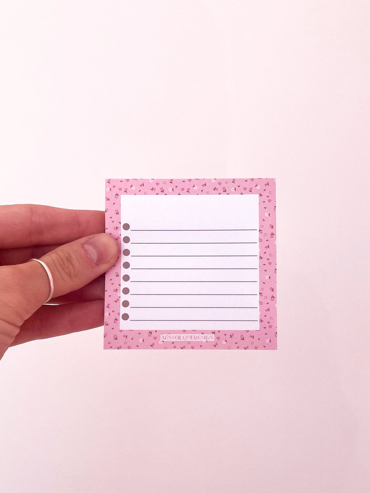 Bloc-notes autocollantes | Minis fleurs roses et brunes