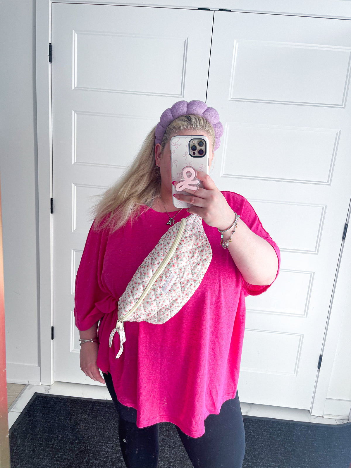 Sac banane | Fleurs roses