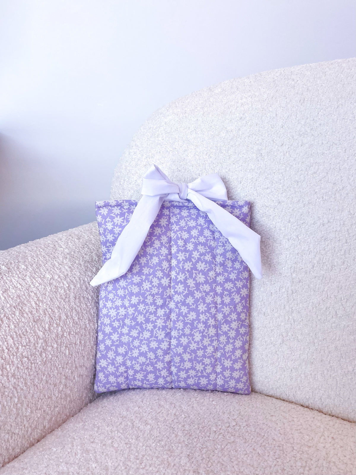 Pochette à livre ou liseuse | Mauve et marguerites