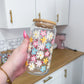 Verre 16 oz | Fleurs jaunes, roses et bleues