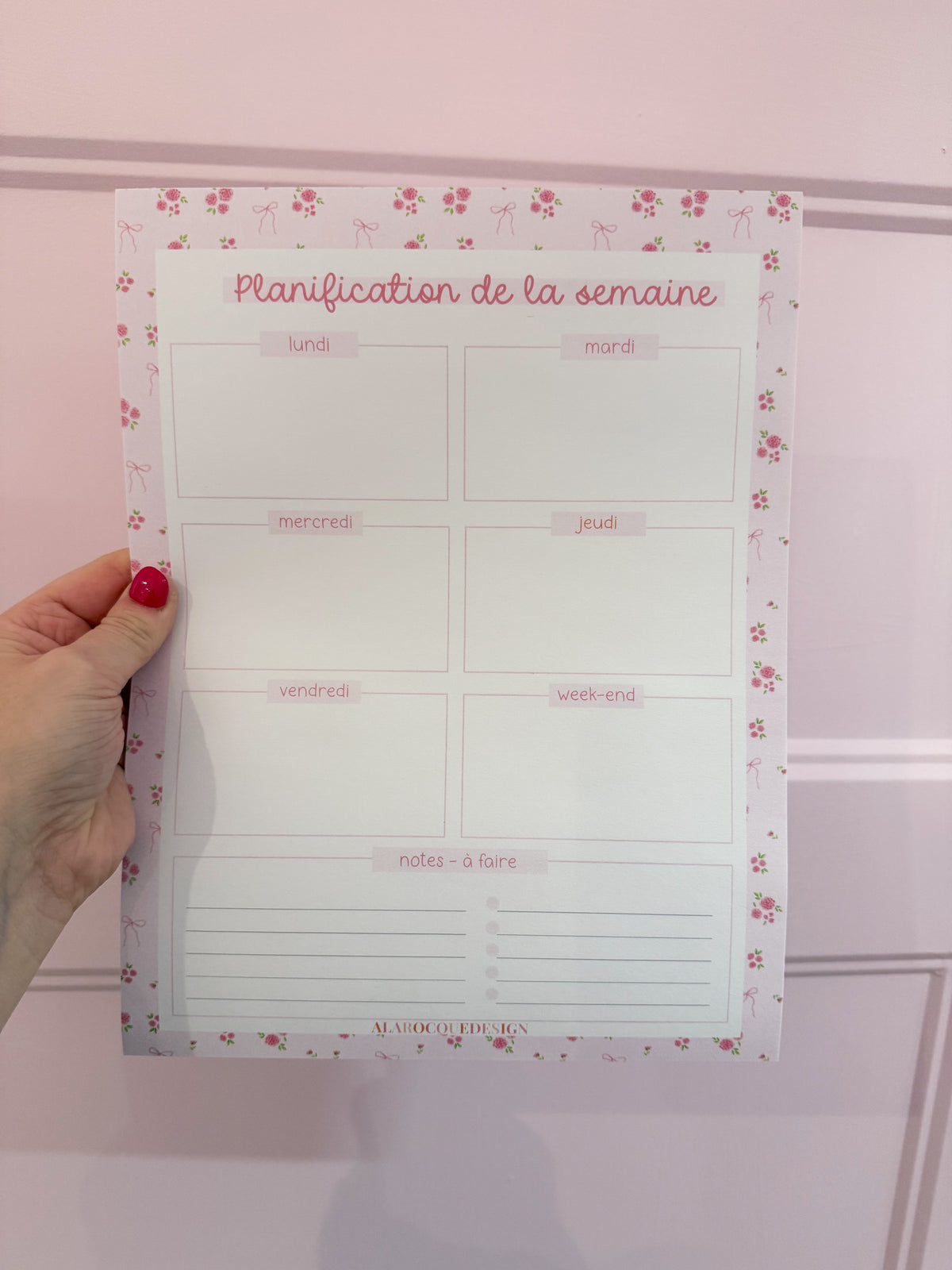 Planificateur de la semaine | Bouquets de roses et boucles
