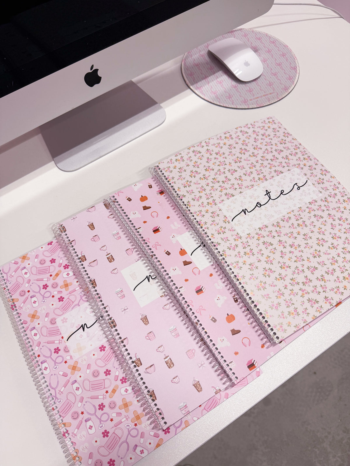 Cahier de notes | Minis fleurs jaunes et roses