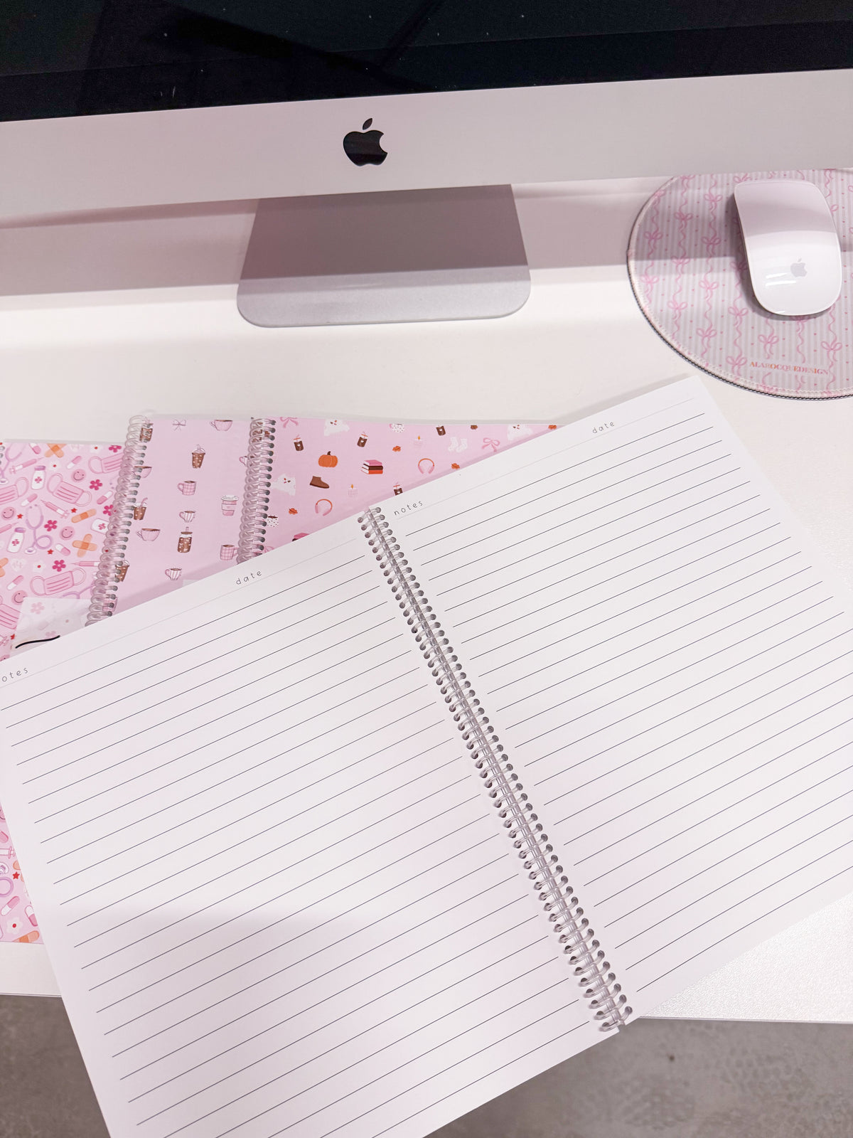 Cahier de notes | Minis fleurs jaunes et roses