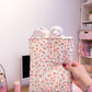 Pochette à livre ou liseuse | Minis fleurs rouges et mauves