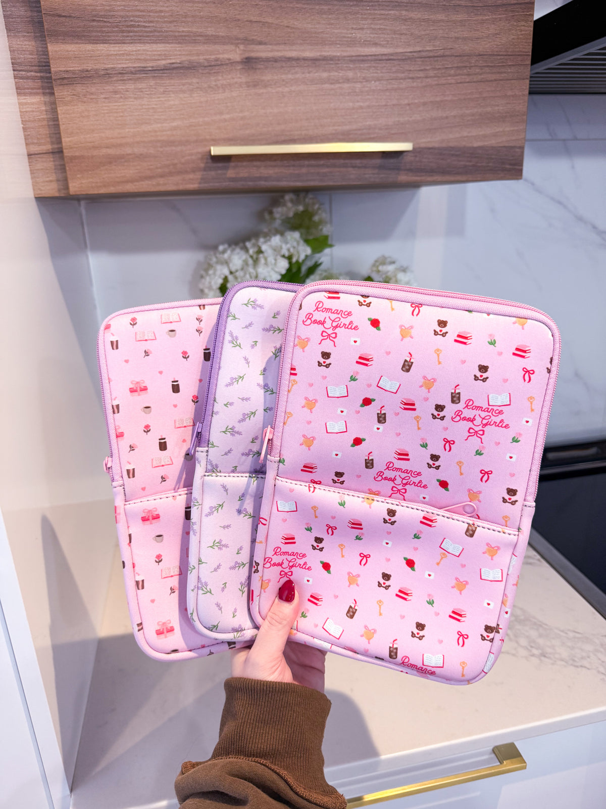 Pochette à livre ou liseuse | Néoprène | Brindilles de lavande