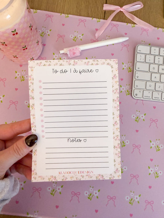 Liste de tâches | Mini fleurs jaunes et roses | 25 pages