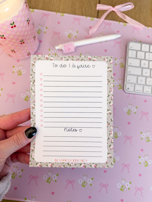 Liste de tâches | Sauge et fleurs fuchsia | 25 pages